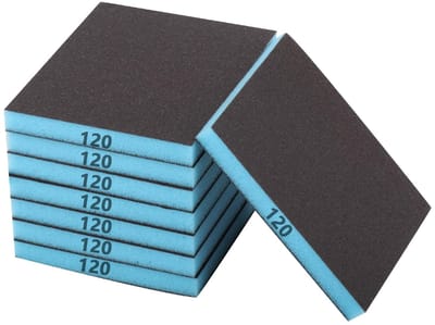 Dailygoods - Schuursponzen met korrelgrootte van 120, nat en droog schuurblok, schuurpads, flexibele schuursponzen voor hout, metaal, kunststof, gipsplaat, gipsplaat, gipsplaat, 8 stuks