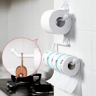 keukenhouder - Rolhouder - Handdoekenrek - Opbergbenodigdheden - Papierhouder - Badkamerorganizer - Wit
