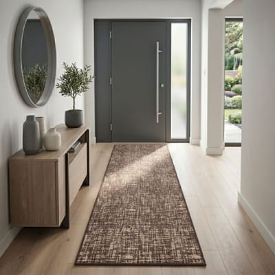 Floordirekt Tapijtloper Tessaro - Moderne Antislip Loper voor Hal, Keuken & Entree - Bruin - 80 x 100 cm - Onderhoudsvriendelijk & Duurzaam - Diverse Kleuren & Maten