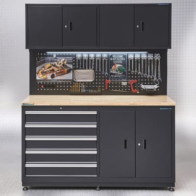Datona® Werkbank garage 160 cm - Zwart
