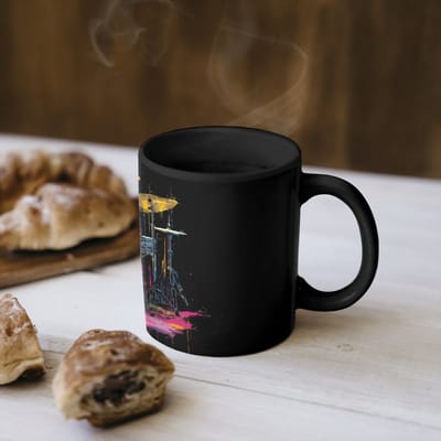 Magische Mok - Foto op Warmte Mokken - Koffiemok - Drumstel - Kleurrijk - Verf - Levendig - Magic Mok - Beker - 350 ML - Theemok