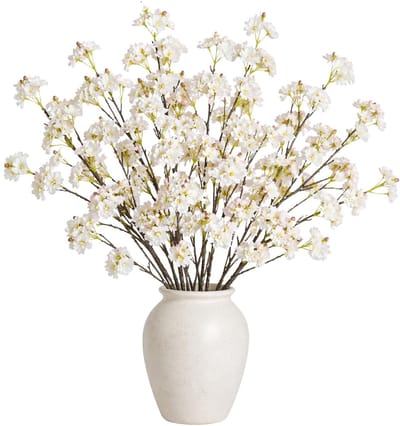 Mica Decorations Kunstbloem Bloesem Floral - 8x - H106 cm - wit - kunststof - stelen kunstbloemen - boeket - bloemetjes