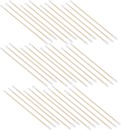 CANIGHT 400 Stuks Houten Schoonmaakstaafjes met Dubbele Tips Ronde Puntige Katoenen Uiteinden Stevige Grip voor Precisie Reinigen van Elektronica Sieraden Make-up Inclusief Opbergdoos