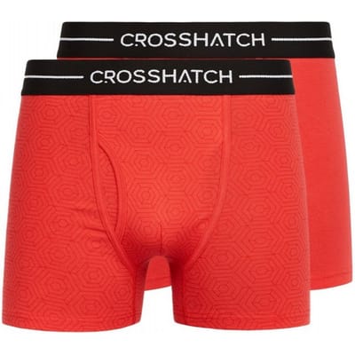 Crosshatch Heren Hexter Boxershorts (Set van 2) (Rood)
