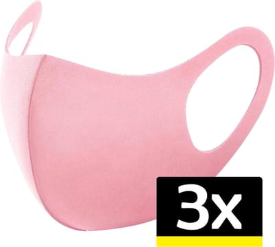 Mondkapje Wasbaar Mondmasker Roze Mondkapjes Niet-medisch - 3 stuks