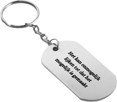 Akyol - het kan onmogelijk lijken dat het mogelijk is gemaakt sleutelhanger - Quotes - familie vrienden - cadeau - 54 x 29mm