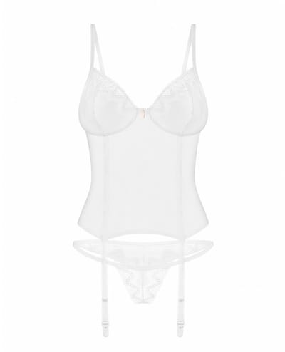 Obsessive - Alissium Korset en string - XL/2XL - Wit