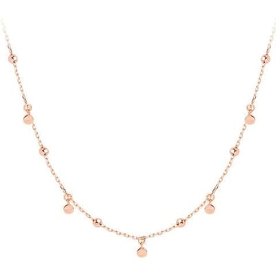 Echt 925 Sterling Zilver Geometrische Ronde Choker Ketting Voor Mode Vrouwen Minimalistische Fijne Sieraden Leuke Accessoires Cadeau 40cm rosé gouden kleur