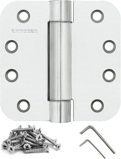 Zelfsluitende Deurscharnieren - Veerscharnieren Automatisch - Deuren Sluiten - Roestvrij Staal Geborsteld - 10x10 cm - Zwart