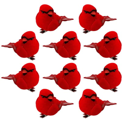 Klem Op Kerstboomversieringen Vogeldecoraties Kerstdecoratie Hanger Rode Vogel Kerst C rood