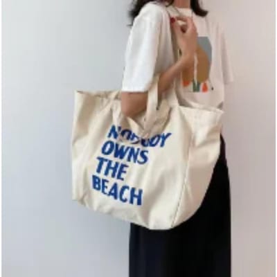 Grote Canvas Tas Vrouwen Schouder Handtas Vrouwelijke Letters Herbruikbaar Boodschappen Dames Boodschappen Designer Tote Bag Milieuvriendelijk Bolsas gray