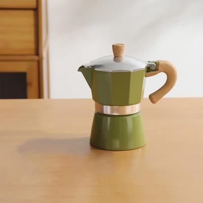 Italiaanse Moka Pot Enkele Klep Koffiezetapparaat voor op het fornuis Handmatige Espressozetter voor thuisgebruik M groen