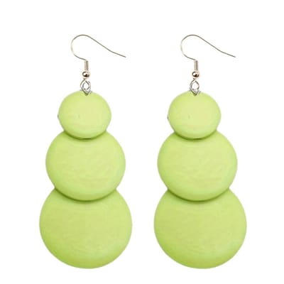 Zilveren -Pixi oorbellen -limoengroen -hout- Charme Bijoux