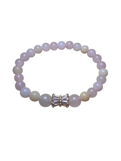 rozenkwarts armband met 18k verguld gouden spacer en aventurijn.