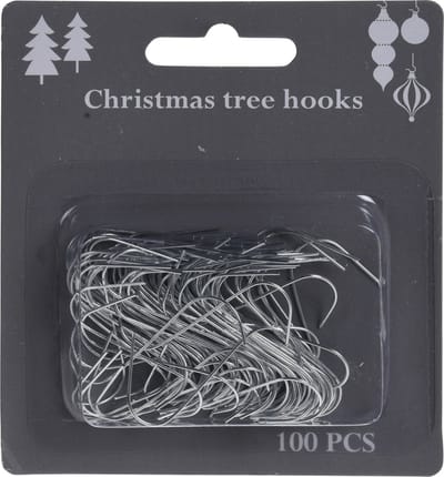 Christmas Decoration kerstbalhaakjes - 100x - zilver - 3,6 cm