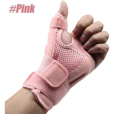 Flexibele spalk pols duim ondersteuning brace voor peesontsteking artritis ademende duim beschermer guard past rechts en links roze