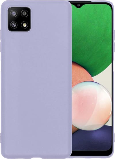 Hoesje - Geschikt voor Samsung Galaxy A22 5G - Sterk & Shockproof - Hoes Cover - Siliconen Case - Telefoonhoesjes - Lila