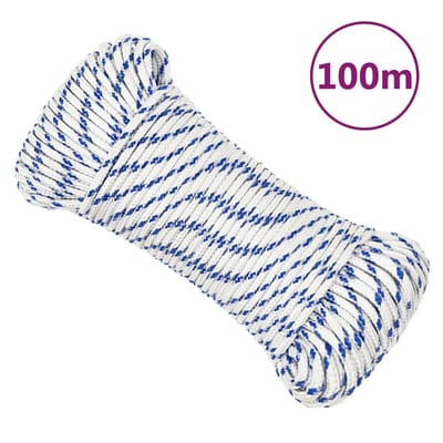 vidaXL - Boot - touw - 3 - mm - 100 - m - polypropyleen - wit