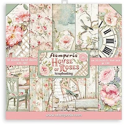 Papierblok 10 vellen 20,3 x 20,3 cm - Dubbelzijdig Meerkleurig