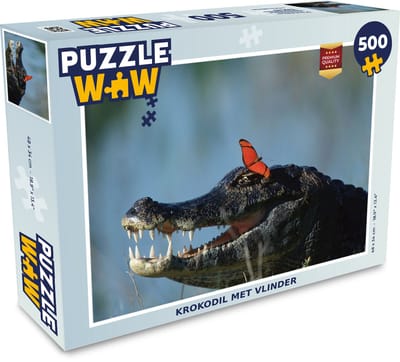 Puzzel Krokodil - Vlinder - Reptielen - Legpuzzel - Puzzel 500 stukjes