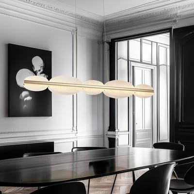 Viokef LED hanglamp Evana, zilverkleurig, lengte 120 cm, metaal