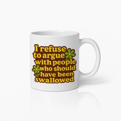 Grappige Sarcastische Mok 330ml – "Ik Weiger te Discussiëren" Koffiebeker – Humoristisch Cadeau voor Vrienden & Collega’s