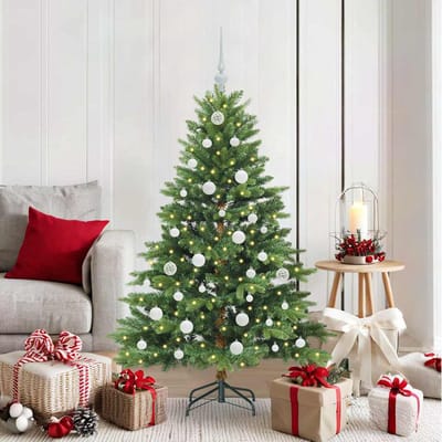 vidaXL - Kunstkerstboom - met - 150 - LED - met - standaard - Groen - 150 - cm - PE - en - PVC