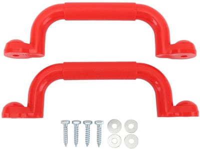 Dailygoods- Schommelset Veiligheidshandgrepen - Set van 2 - Metalen Handgrepen - Duurzaam PE/IJzer - Eenvoudig te Installeren - Geschikt voor Speeltoestellen - Speeltoestel