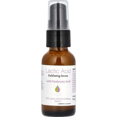 Hyalogic, Lactic Acid Exfoliating Serum with Hyaluronic Acid, 1 fl oz (30 ml) brown