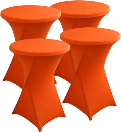 Set van 4 Elastische Cocktailtafelhoezen voor Ronde Tafels - Wasbaar en Herbruikbaar