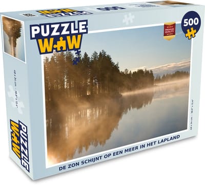 Puzzel De zon schijnt op een meer in het Lapland - Legpuzzel - Puzzel 500 stukjes
