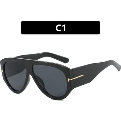 Nouveaux Lunettes de Soleil Mode Crapaud Cadre Large en Forme de T Protection UV Style Pilote pour Femmes Lunettes Tendance