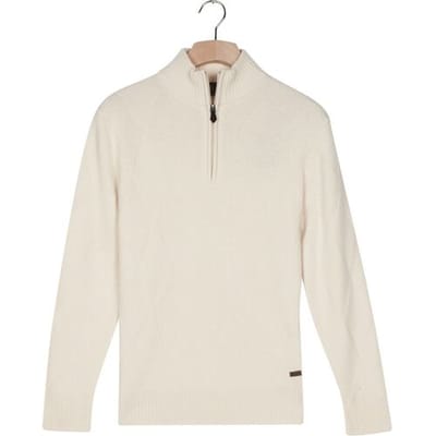 Baileys Trui Lambswool Half Zip Argyle Jacquard Knit Wit / male