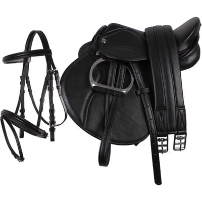QHP - Compleet Zadelset - Maat Pony - Black