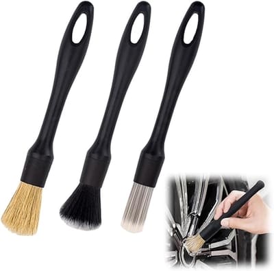 3 stuks auto detailing borstels – zachte anti-stof borstels voor interieur en exterieur, geschikt voor dashboard, bekleding, velgen en andere schoonmaaktoepassingen in de auto