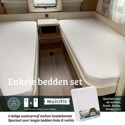 Dexitex Enkele bedden Waterdichte matrasbeschermer/molton 75-85cm x 190-210cm voor Camper of Caravan