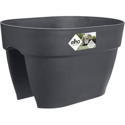 Elho Vibia Campana Flower Bridge 40 - Plantenbak voor Balkon Railing - 100% Gerecycled Plastic - Ø 39.0 x H 22.0 cm - Antraciet
