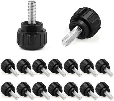 Knurled schroeven set van 16 stuks, M4 x 10mm, carbon staal, met draad, voor mechanische toepassingen en vervangingen