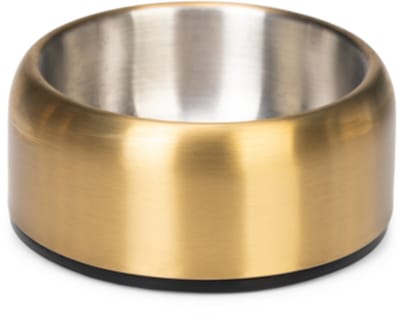 Designed by Lotte Noar Voerbak Hond - Eetbak/Drinkbak - Vaatwasserproof - Anti-slip - RVS - Goud - 470ml