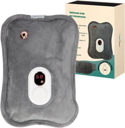 MMP® Warmtekussen Oplaadbaar - Warmtekussen Elektrisch - Warmtekussen Draadloos - Duurzaam met Hoes - 18x26x18cm - Grijs