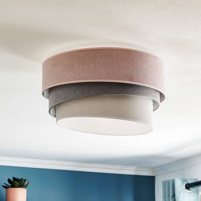 Duolla Plafondlamp Pastel Trio Ø 45 cm roze/grijs/lichtgrijs