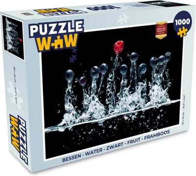 Puzzel Bessen - Water - Zwart - Fruit - Framboos - Legpuzzel - Puzzel 1000 stukjes volwassenen