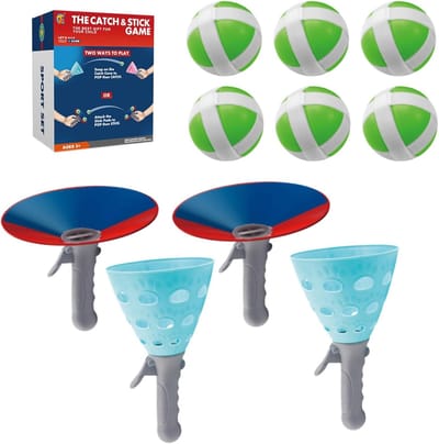 Bal Vangspel - Kleverige Bal - Buiten Spelen - 2-in-1 Werp Vangspel - 198 x 155 x 194 cm - Blauw