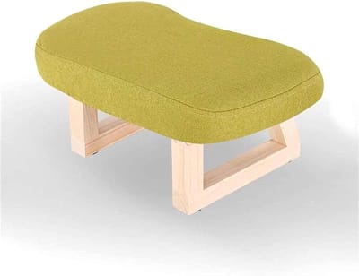 Voetkruk - Voetenbank Ottomaan - Schoenen Wisselen - Massief Houten Frame - 42 x 23 x 20 cm - Groen