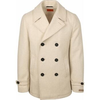 Suitable Coat Caban Wol Blend Ecru - Maat 48 - Heren - Tussenjas