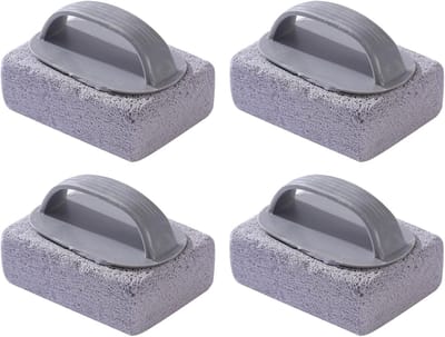 4 Stuks Grillreinigingssteen – Puimsteen voor tegels – Reinigingsspons en -blokken voor BBQ – Herbruikbare reinigingsstenen met handvatten – Verwijdert olievlekken – Voor BBQ en keuken | Cyslmuk®
