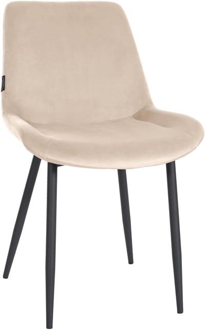 CLP Victoria Eetkamerstoel - Zonder armleuning - Vloerbeschermers - Velvet - Fluweel/creme