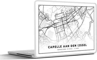 Laptop sticker - 14 inch - Kaart - Capelle aan den IJssel - Nederland - 32x5x23x5cm - Laptopstickers - Laptop skin - Cover