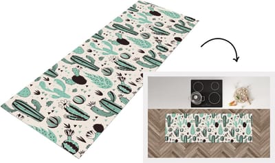 Keukenloper - Loper keuken - Cactus - Patroon - Bloemen - 150x50 cm - Keukenloper vinyl