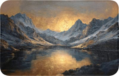 WC mat 80x50 cm - Antislip - Berglandschap met Gouden Zonsondergang - Toiletmat - Vloermat - Douchemat - Toilet tapijt - Toiletmatten